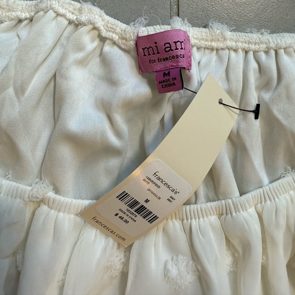 Francesca's Collections White Off Shoulder Ruffled Top - Picture 6 of 7